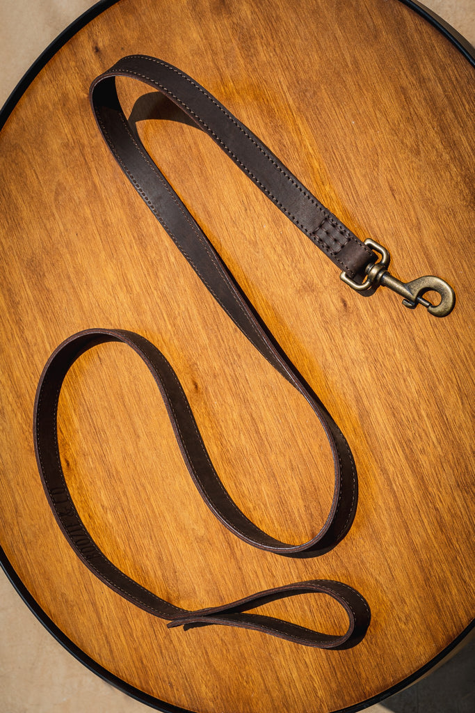 The Boozie Dog Leash - Brown Leather