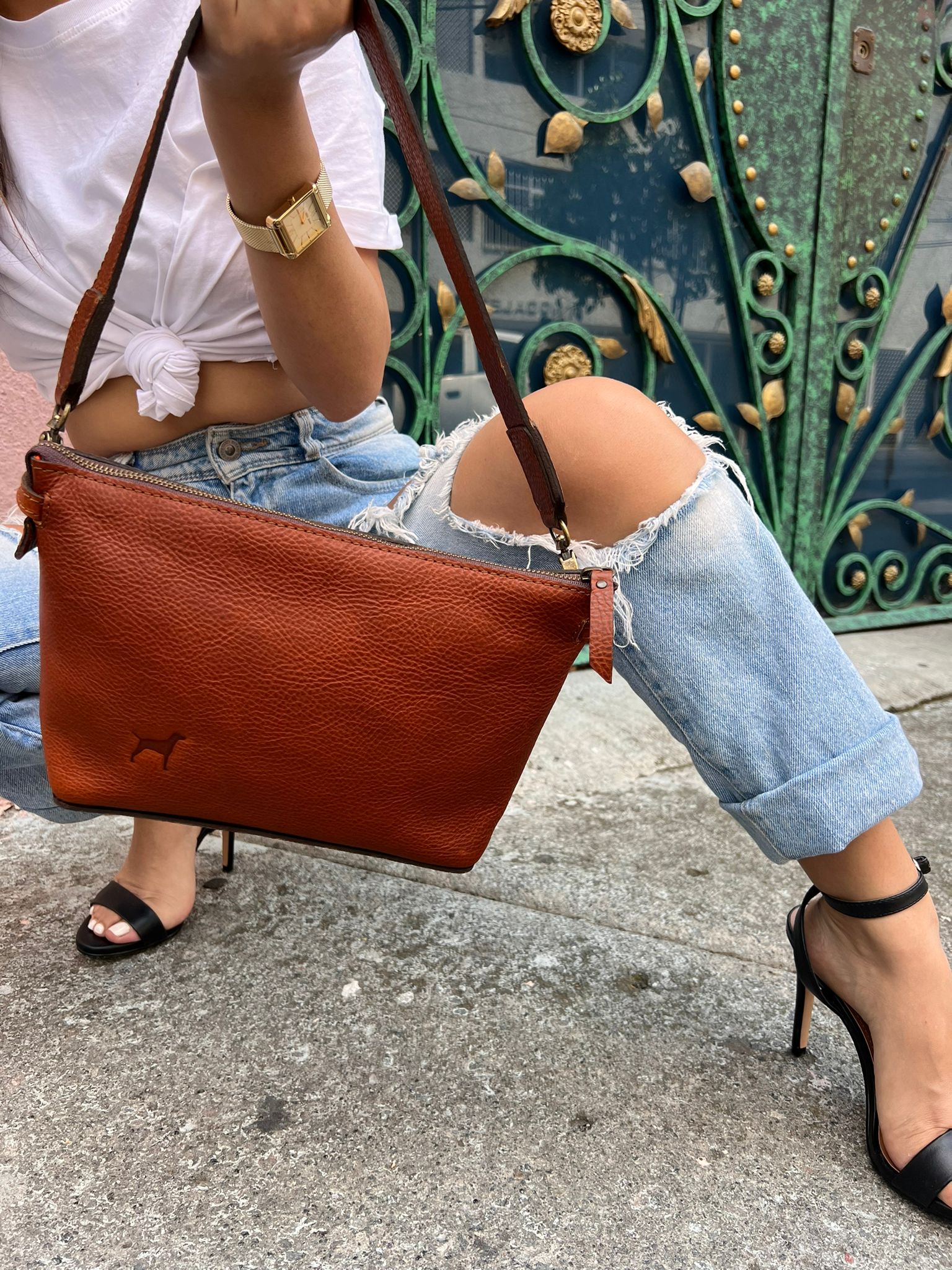 Clare V. Leather Fanny Pack in Tan Neptune