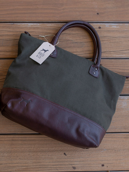The Lona canvas and leather tote